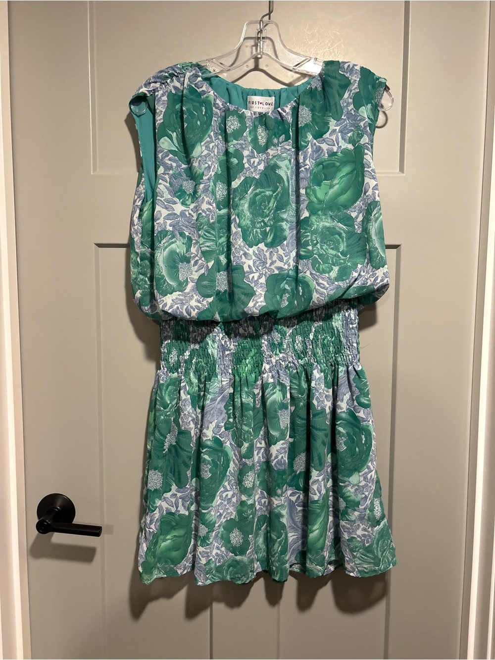 First Love Green Floral Blouson Dress